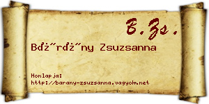 Bárány Zsuzsanna névjegykártya