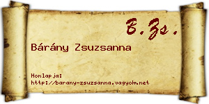 Bárány Zsuzsanna névjegykártya