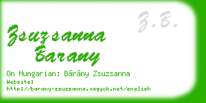 zsuzsanna barany business card